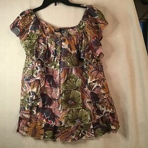NWT Super Cute Lightweight Summer Blouse 100% Cotton. Size XL.